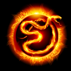 A Computer-Generated Image Of The Quantum Electromagnetic Vibration Life Force Of Serpent Fire.